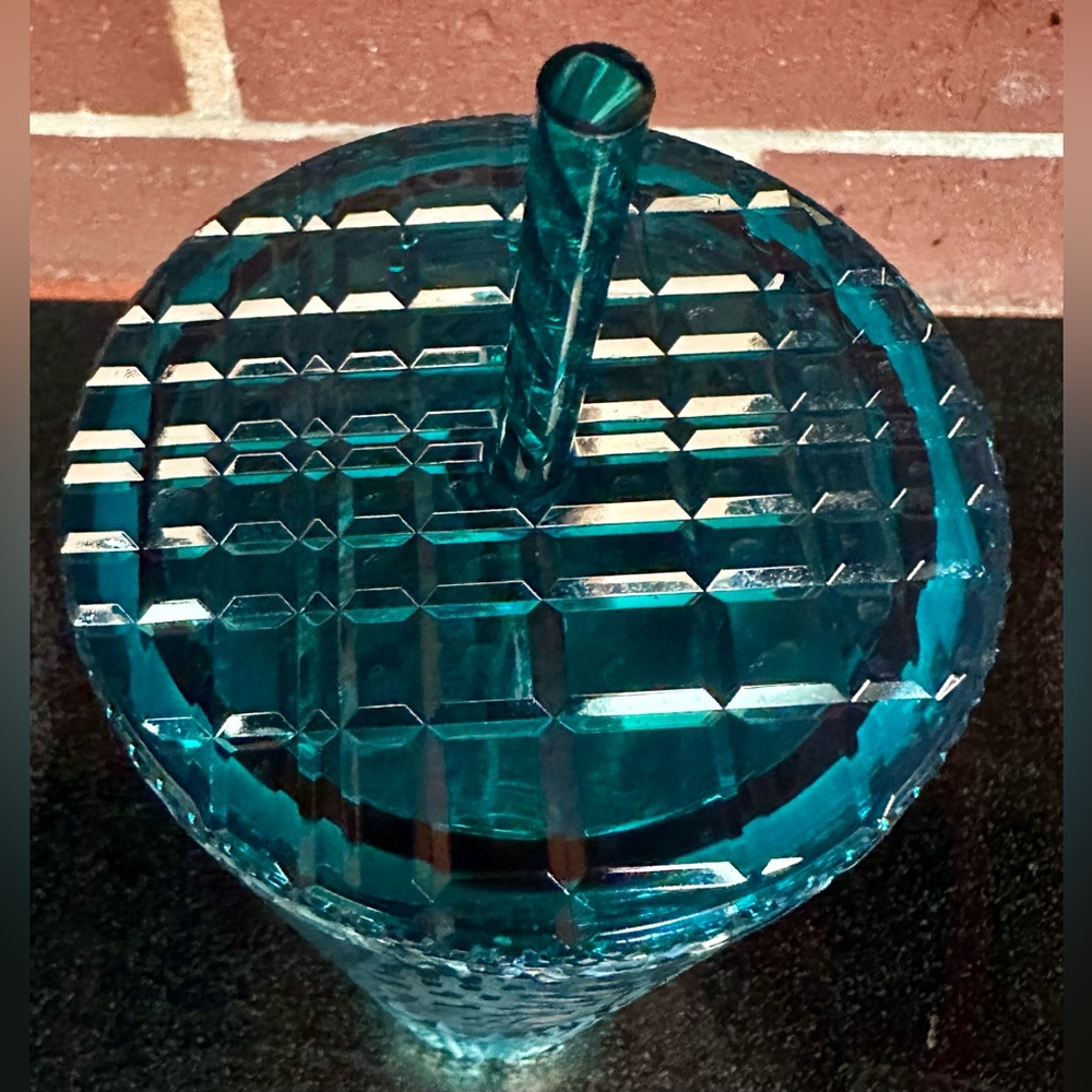 2021 Starbucks Teal Faceted Jeweled Cold Cup Tumbler Venti 24 oz w/ Lid & Straw - Picture 4 of 6